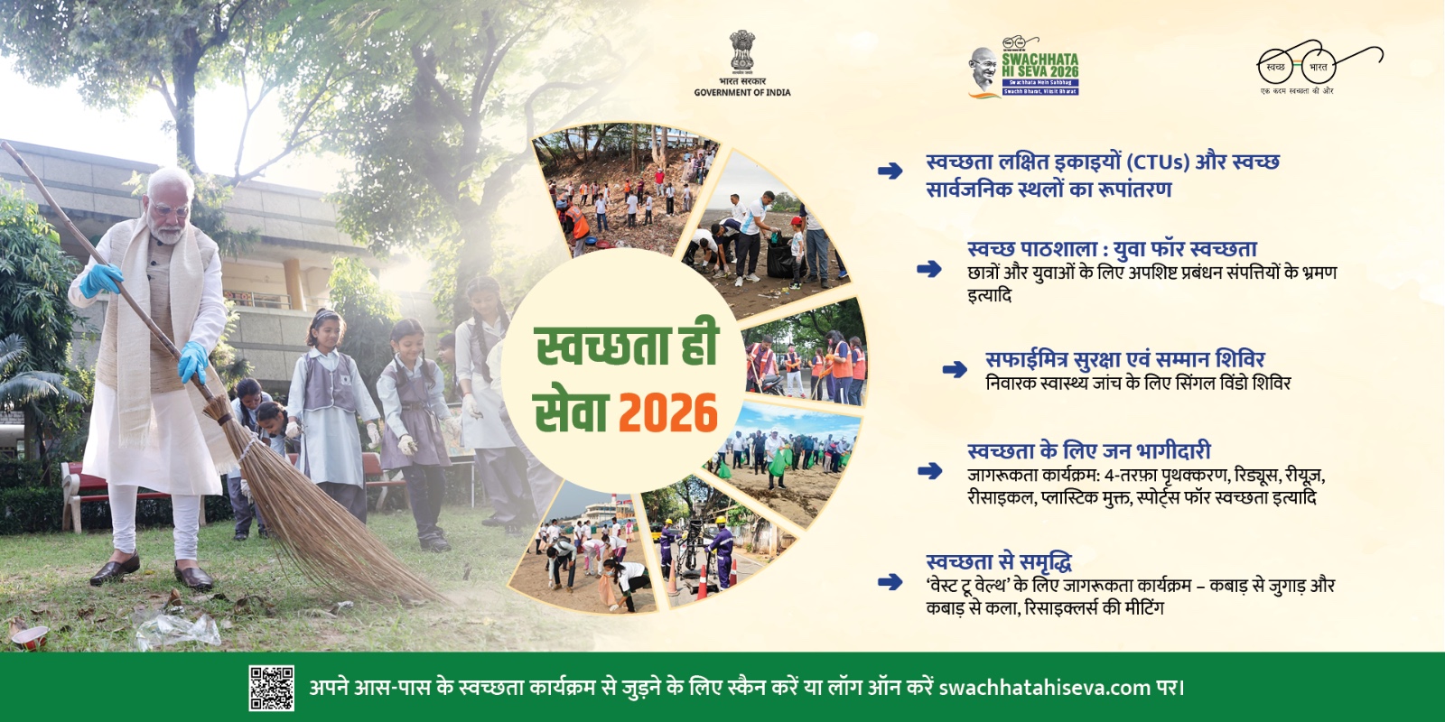 Swachhata Hi Seva 2026: official Hindi public awareness campaign, including participation details and QR code