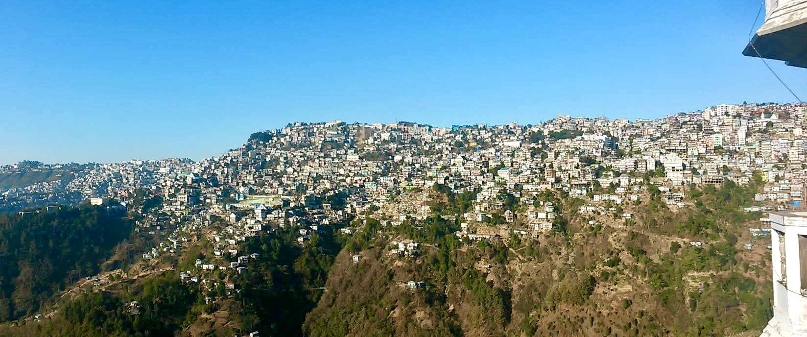 Panoramic view of Aizawl city in Mizoram