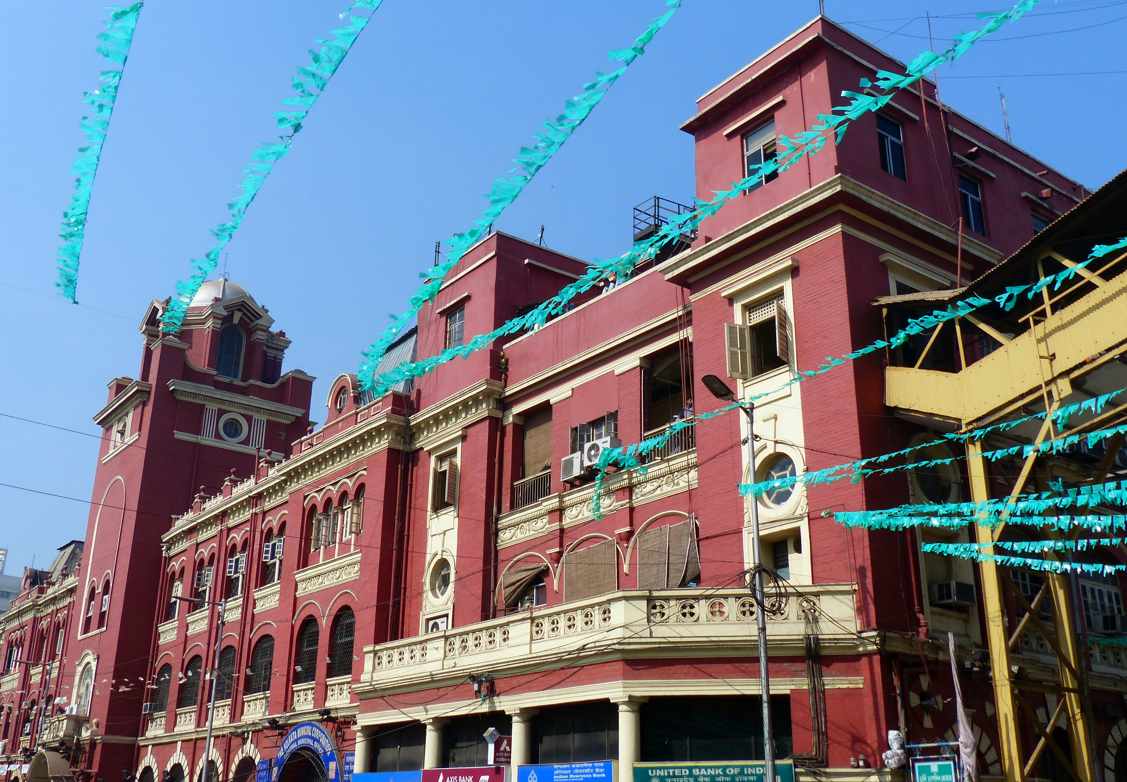 Historic Kolkata Corporation Building beside a city street