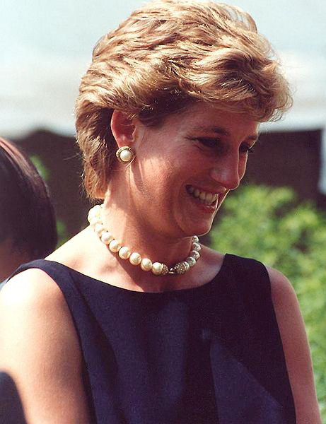 Diana, Princess of Wales, in a cropped portrait.