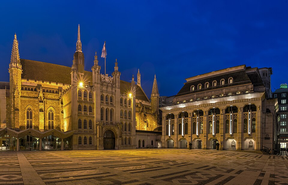 Guildhall exterior in the City of London.