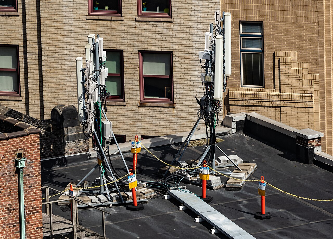 Cellular antennas on a Pittsburgh rooftop