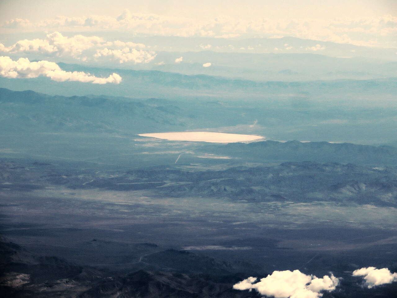 Distant view towards Groom Lake in Nevada