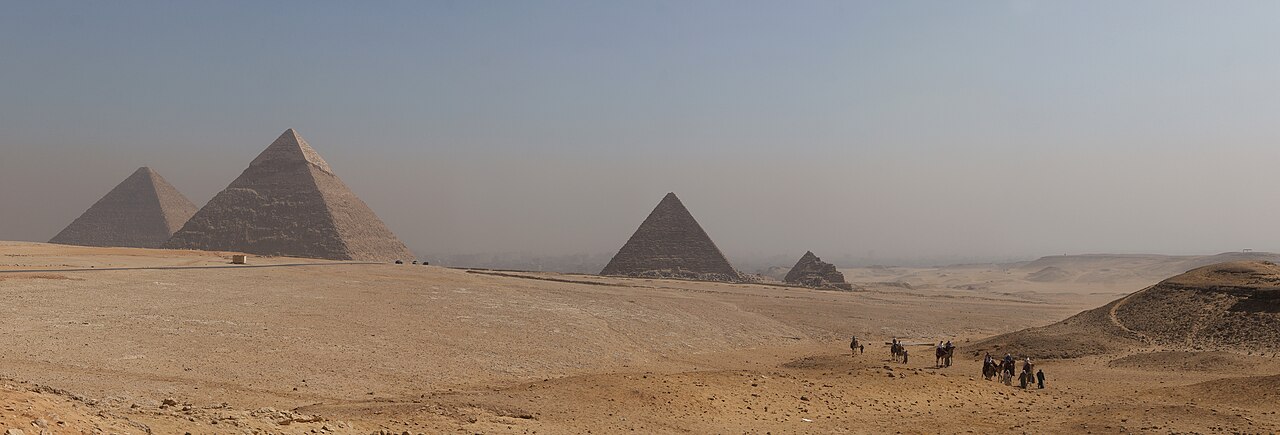 Panoramic view of the Giza pyramids