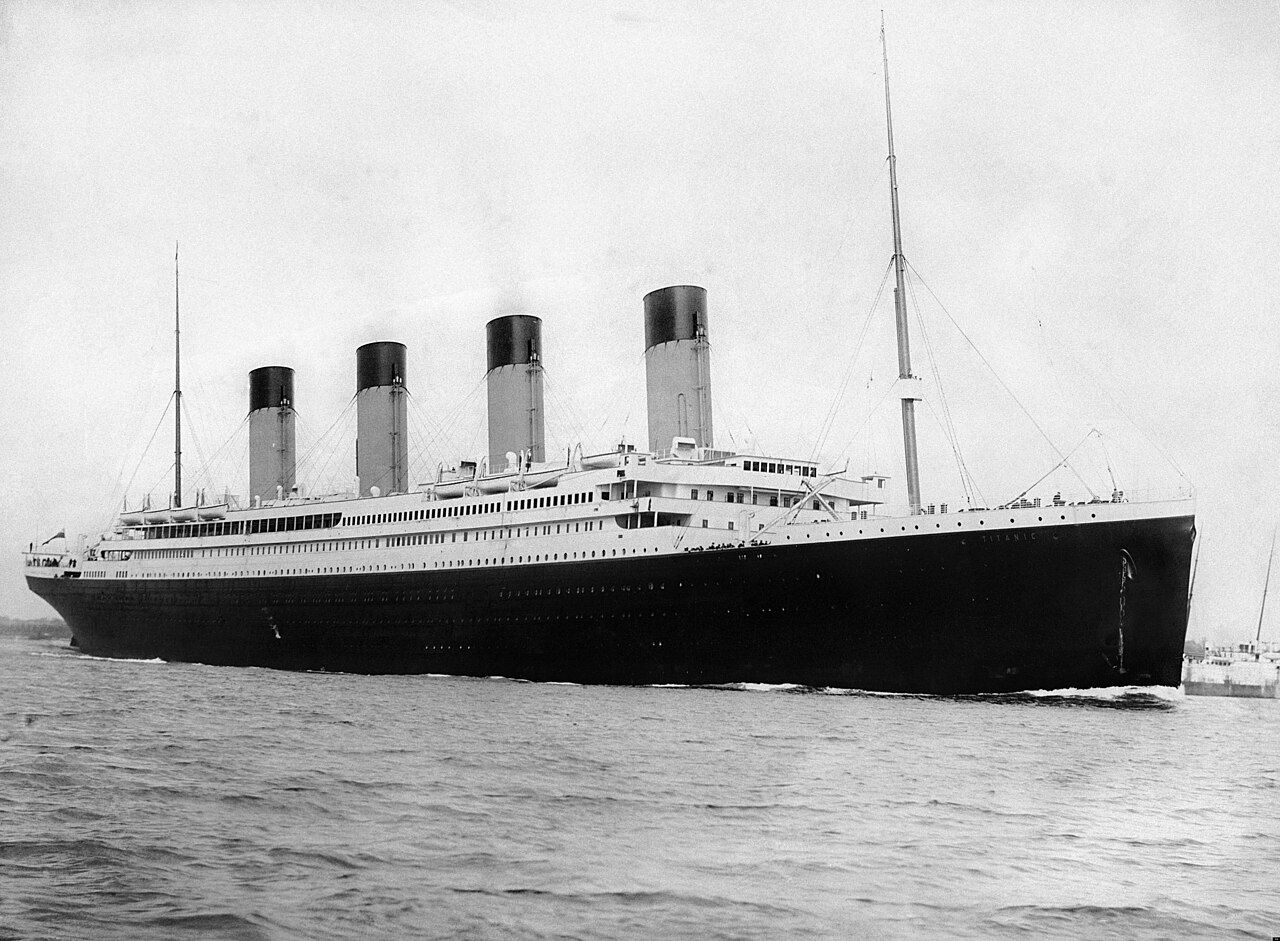 RMS Titanic departing Southampton in April 1912