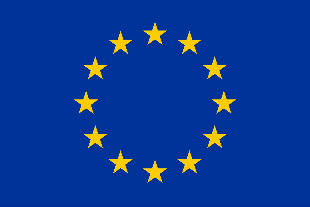European flag with twelve gold stars on a blue field
