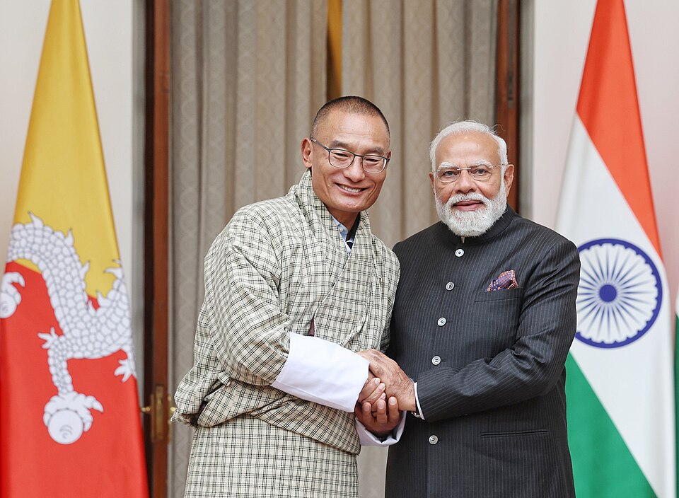 Bhutan Prime Minister Tshering Tobgay with Narendra Modi in February 2026