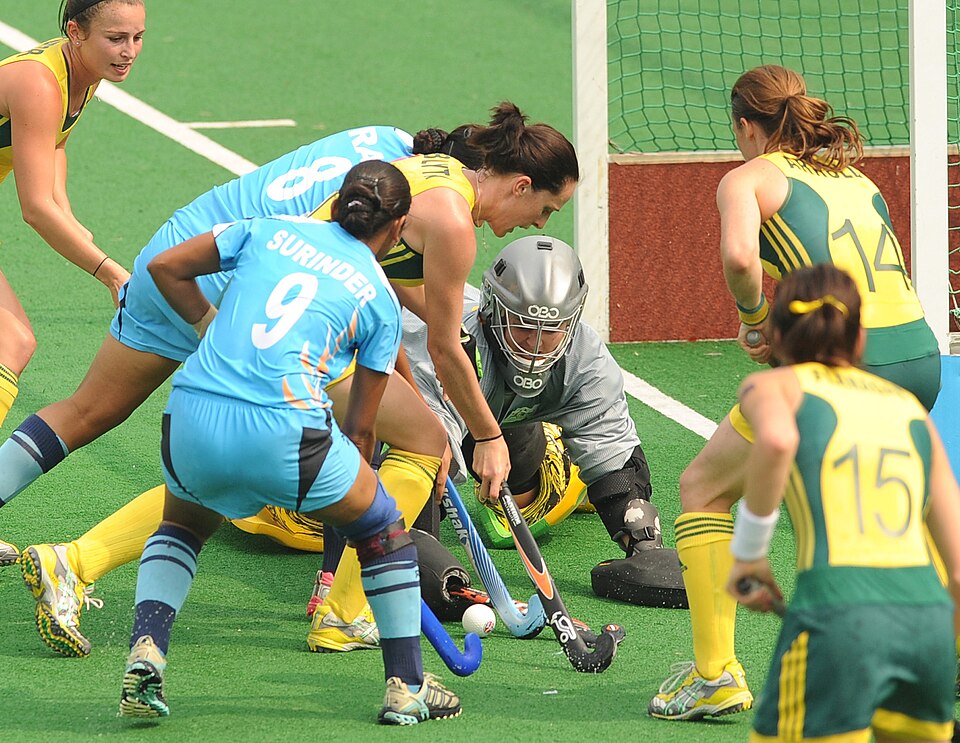 India playing Australia in women's field hockey in a file photograph