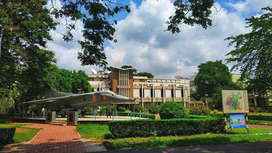 VNIT Nagpur campus building, gardens and display aircraft